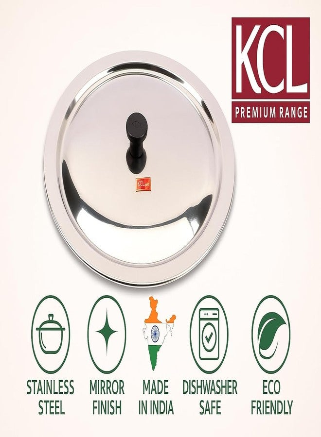 KCL Stainless Steel Ciba Tope Cover/Tope Cover/Handi Cover/Kadai Cover/Saucepan Cover with Nob - 1 Unit (Diameter- 34cm) - Image 2